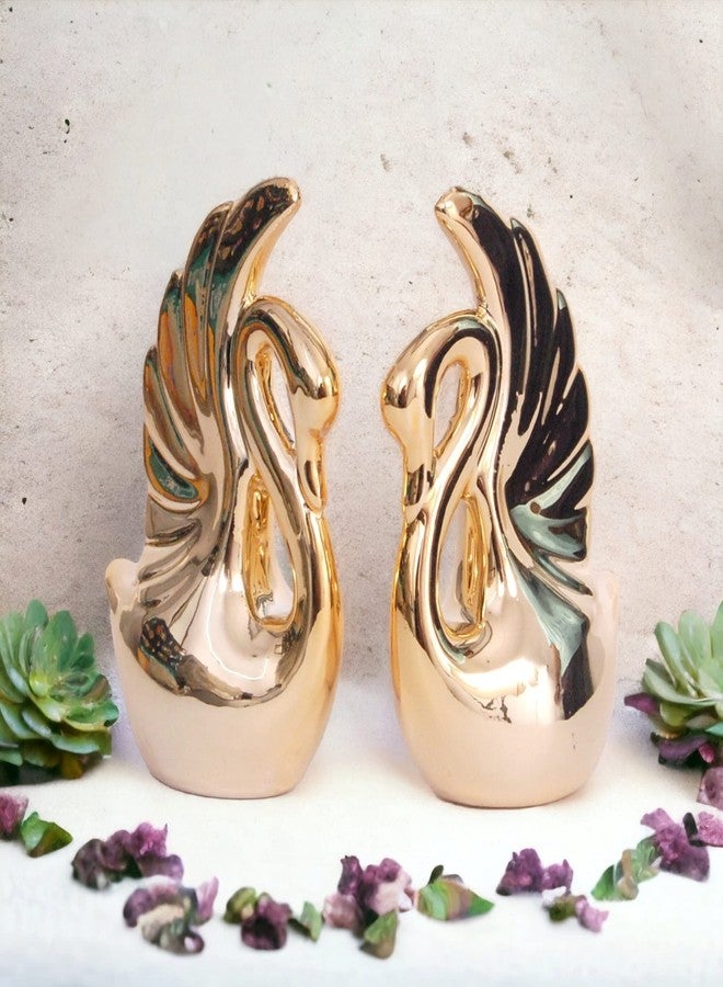 Chocozone Love Couple Swan Ceramic Showpiece for Home Decoration Piece for Room Gifts for Girlfriend Boyfriend - Image 3